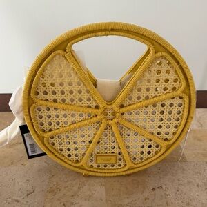 kate spade new york Lemon Drop Top Rattan Top-Handle Bag , Dandelion Yellow 🍋 ✨